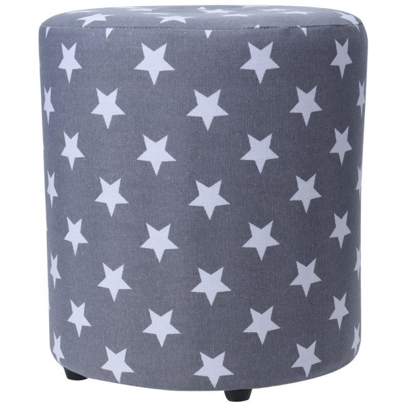 Home Styling Collection Pouf STARS, 30 cm, šedá barva šedá