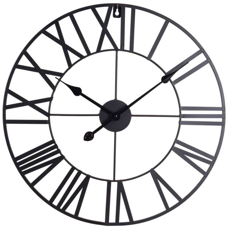 Home Styling Collection Kovové hodiny VINTAGE s římskými číslicemi, O 57 cm HZ1006820 černá