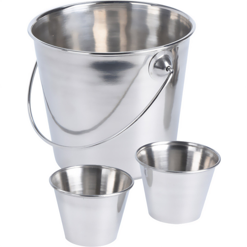 EH Excellent Houseware Servírovací sada na hranolky, kbelíky na hranolky a omáčky stříbrný