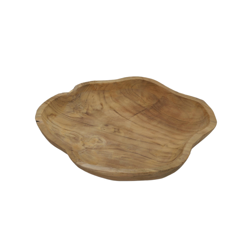 Home Styling Collection Dekorativní tác na teak, 35x30x4 cm, stojan na hrnce hnědý