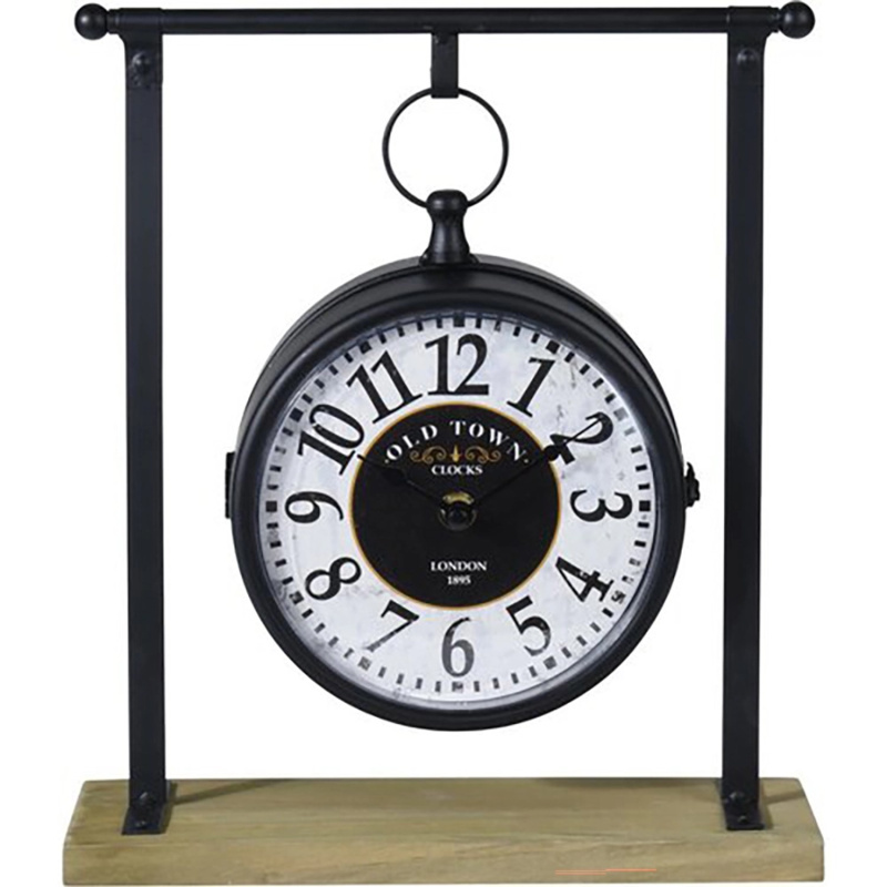 Stolní hodiny v antickém stylu černé 27 x 10 x 32 cm