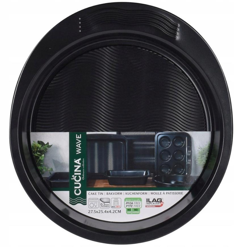 EH Excellent Houseware Kulatý plech na pečení Ø 25 cm, kovový černá