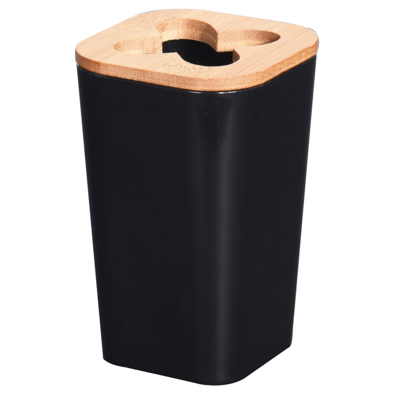 Bathroom Solutions Kelímek na zubní kartáček s bambusem černá