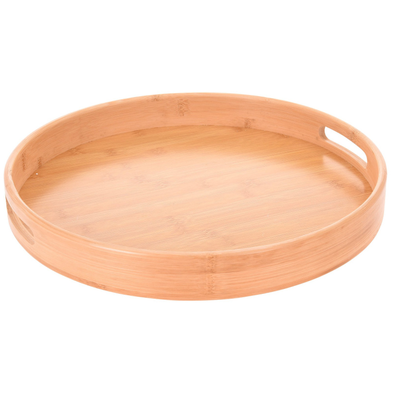 Home Styling Collection Podnos na snídani, kulatý Ø 40 cm, bambus hnědý