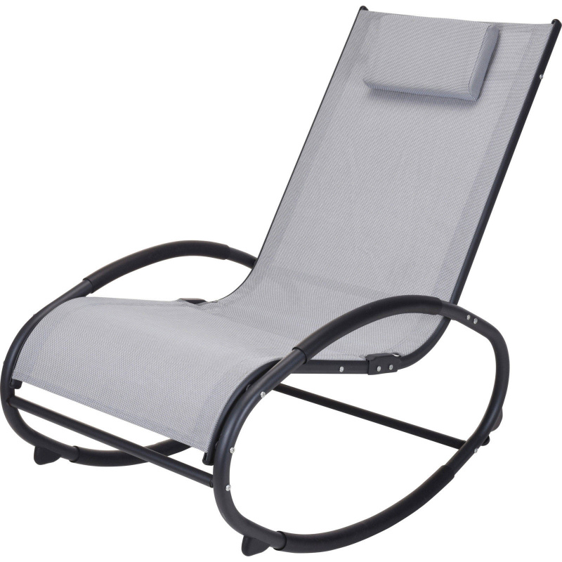 ProGarden Zahradní houpací křeslo RELAX s pohodlným polštářem, šedé šedá