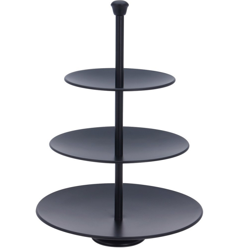 Excellent Houseware 3Patrový Servírovací Stojan 36,5 Cm Nerezová Ocel - Černá
