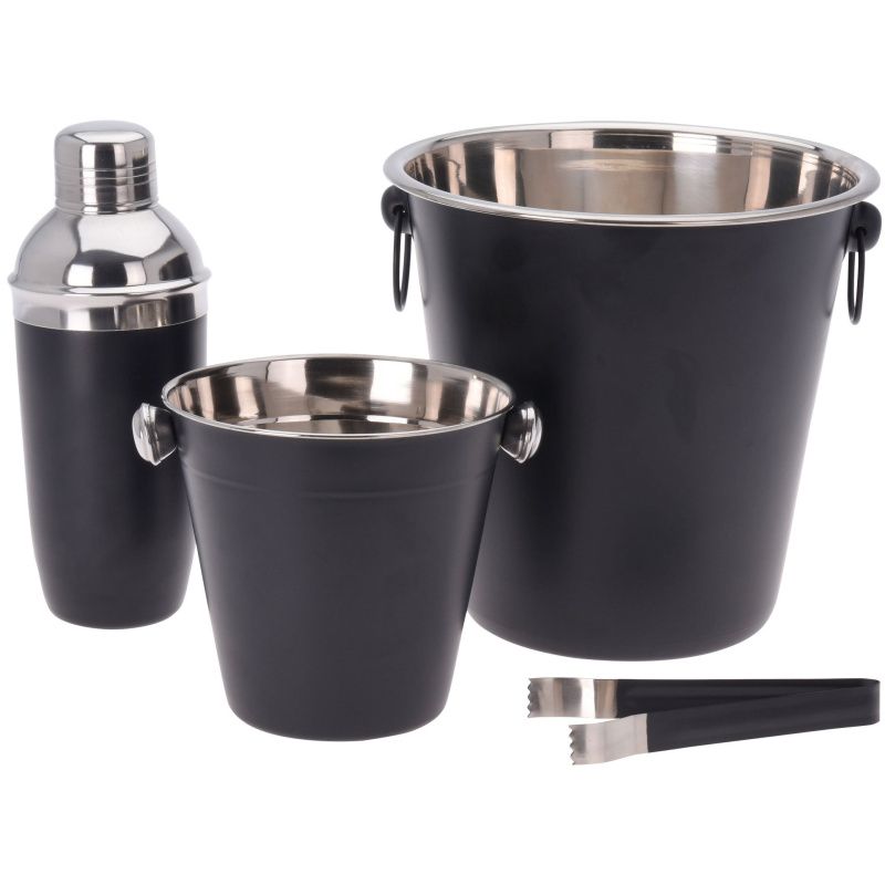 EH Excellent Houseware Barmanská sada, nerezová ocel, 4 prvky, černá černá
