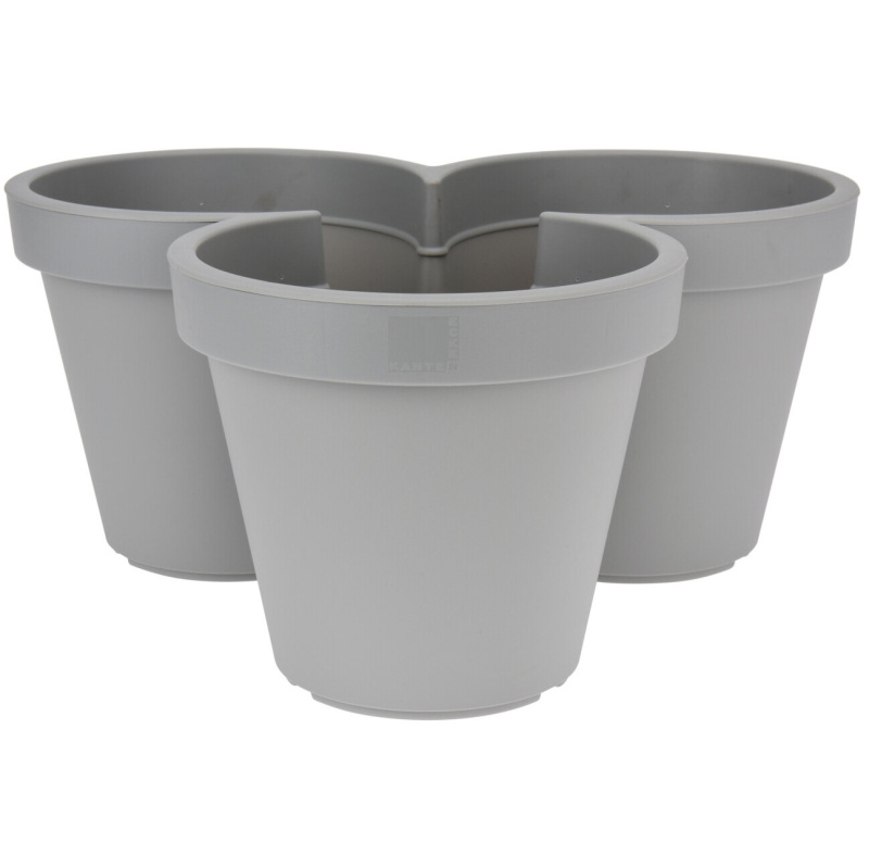 Home Styling Collection Květináč na tři květiny, Ø 44 x 20 cm, šedý šedá