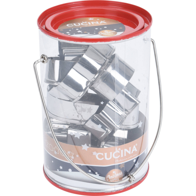 La Cucina Vykrajovátka, 10 kusů, vánoční tvary stříbrná