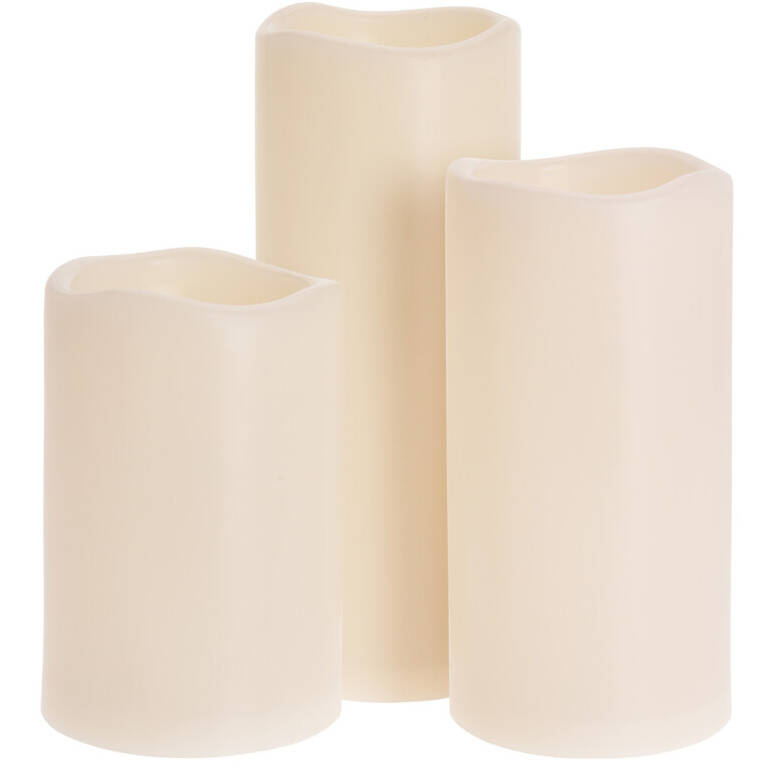 Home Styling Collection Sada LED svíček, venkovní dekorace béžová