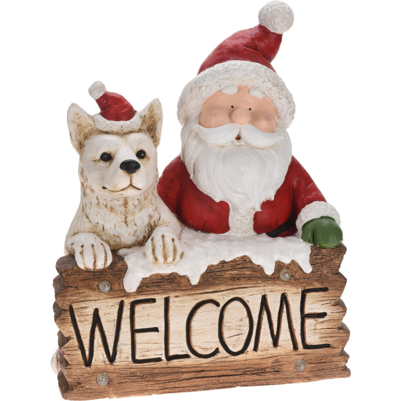 Home Styling Collection Vánoční dekorace WELCOME s LED osvětlením a hudbou vícebarevná