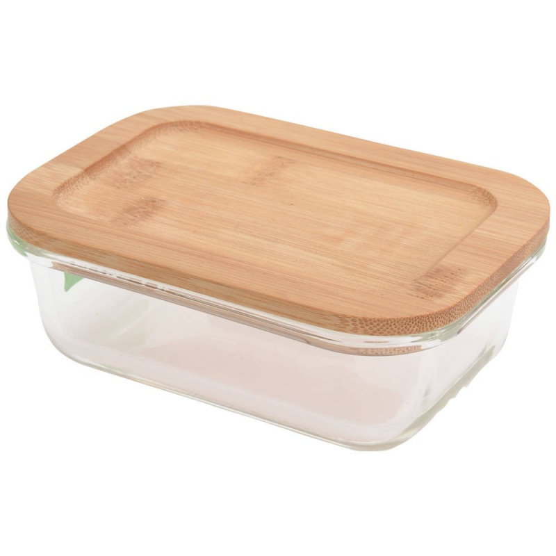 EH Excellent Houseware Skleněná obdélníková dóza s plastovým víkem, 370 ml transparentní