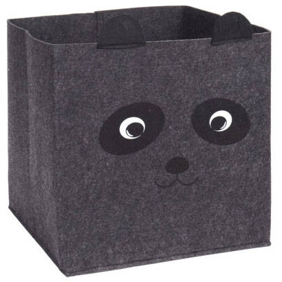 Home Styling Collection Antracitový úložný box na hračky CUTIES, 32 x 32 x 32 cm antracitová