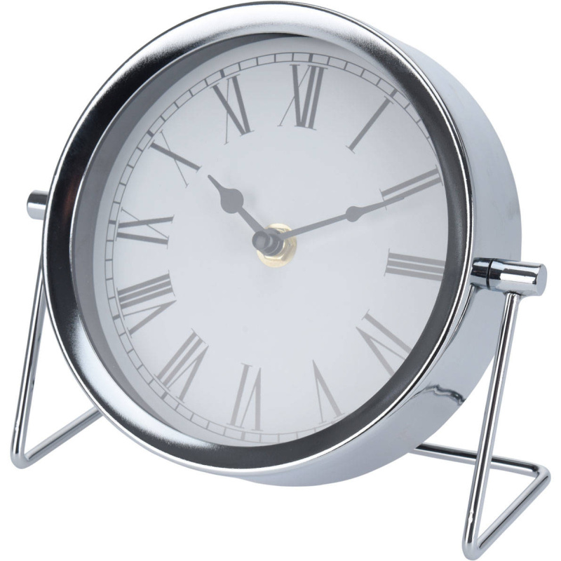 Home Styling Collection Stolní hodíny na kovovém stojanu, 25 cm, stříbrné stříbrná