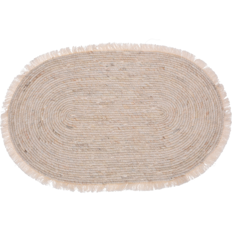 EH Excellent Houseware Koberec do obývacího pokoje, oválný, listy kukuřice, 80 x 50 cm béžová