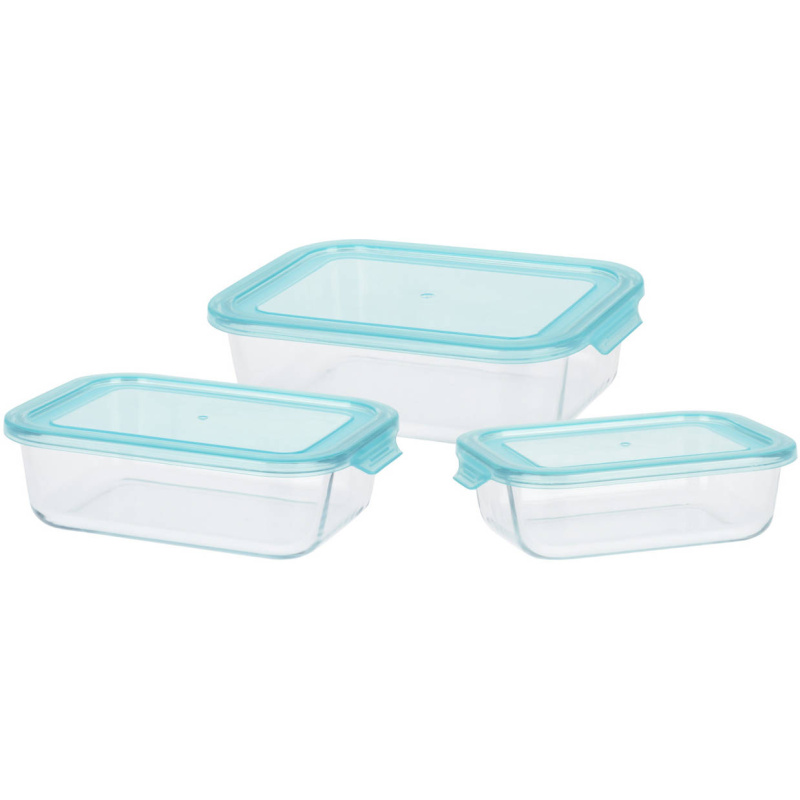 EH Excellent Houseware Skleněné nádoby na potraviny, různé velikosti, 3 kusy transparentní
