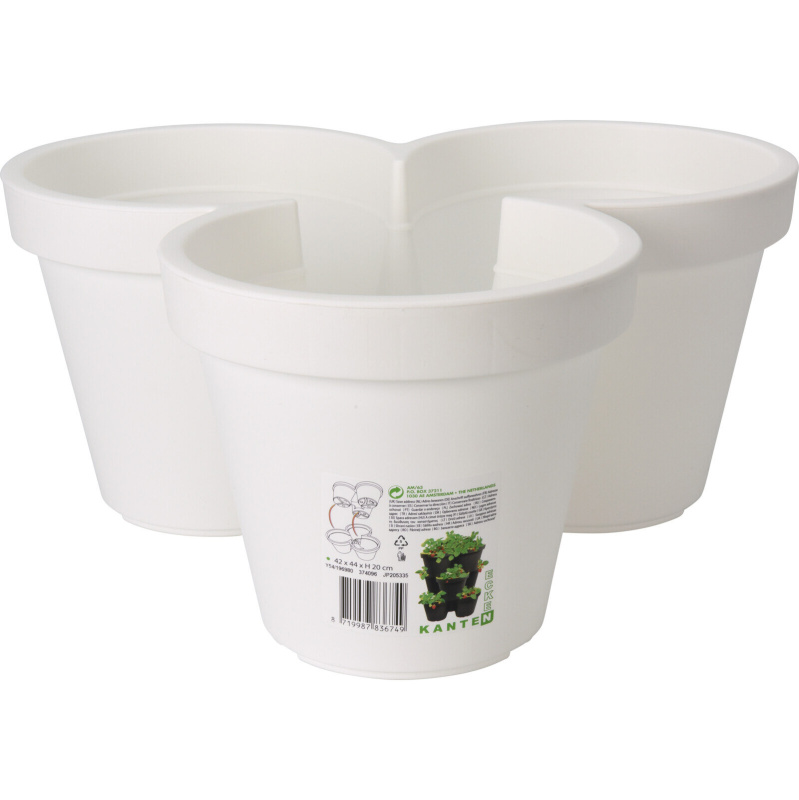 Home Styling Collection Květináč na tři květiny, Ø 44 x 20 cm, bílý bílý
