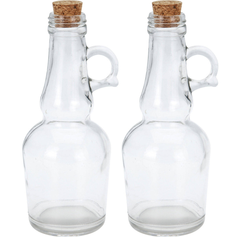 EH Excellent Houseware Láhev na olej a ocet, 250 ml, sada 2 ks transparentní