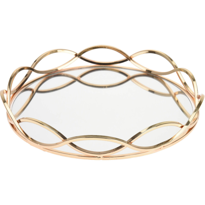 Home Styling Collection Podložka pod svíčky, zrcadlová, zlatá, Ø 23 cm zlatá