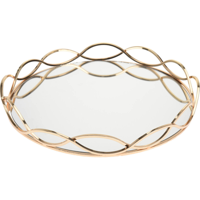 Home Styling Collection Zrcadlová podložka pod svíčky, kulatá, Ø 31 cm zlatá