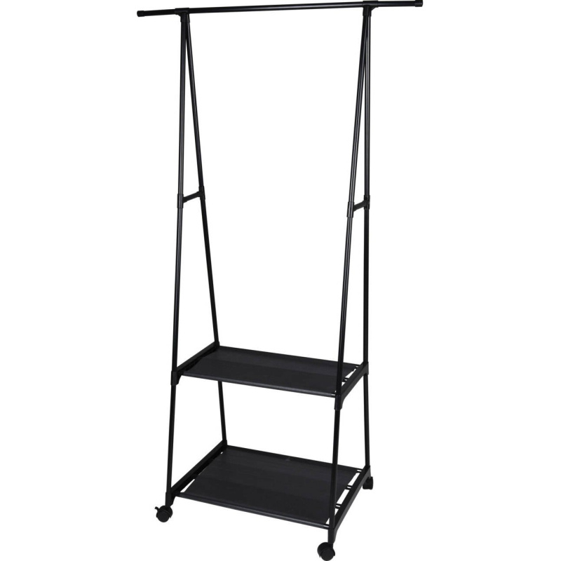 Home Styling Collection Kovový stojan na šaty s botníkem, 55 - 88 x 45 x 157 cm, černý černá