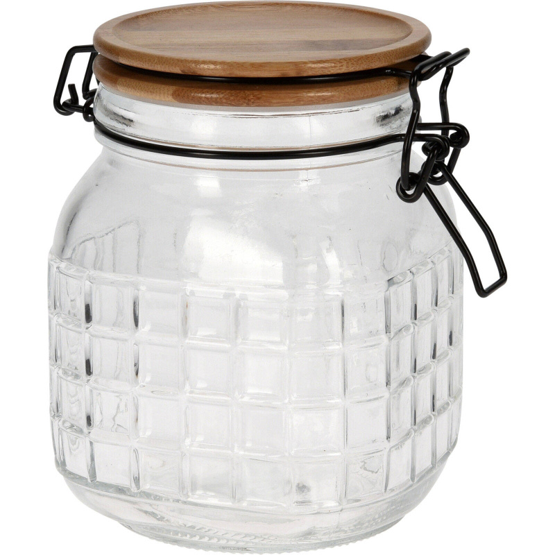 EH Excellent Houseware Skleněná dóza s víkem, 1100 ml transparentní
