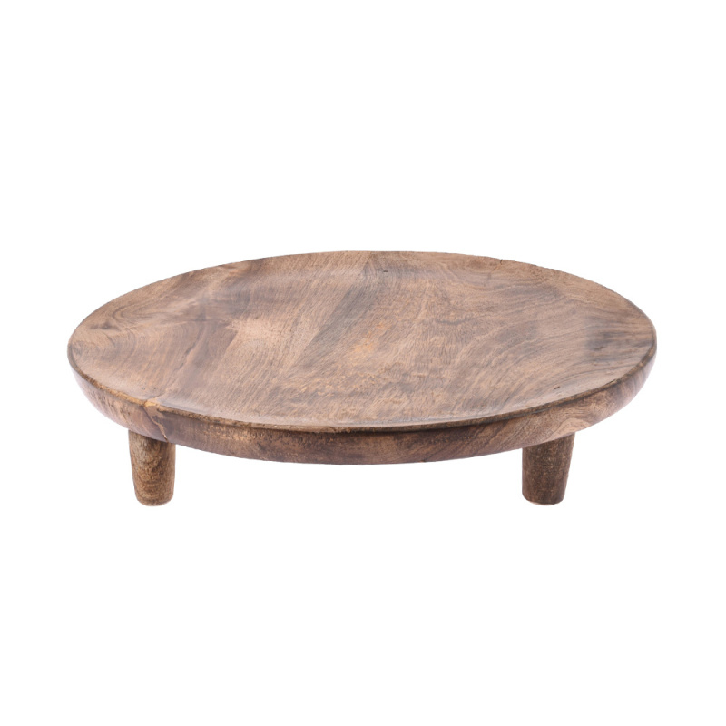 Home Styling Collection Podnos z mangového dřeva, Ø 30 cm hnědý