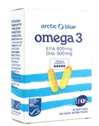 ARCTIC BLUE® Omega 3 V Blistrech (500 mg DHA, 800 mg EPA) - 30 kapslí