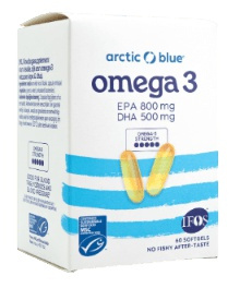 ARCTIC BLUE® Omega 3 V Blistrech (500 mg DHA, 800 mg EPA) - 60 kapslí