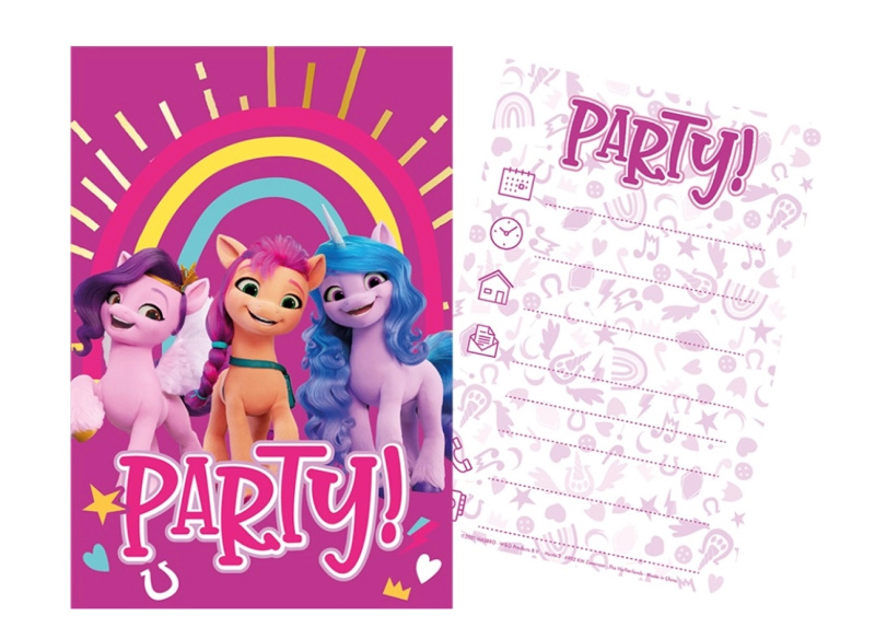 Sada párty pozvánek a obálek MY LITTLE PONY (5+5), 15 × 10 cm