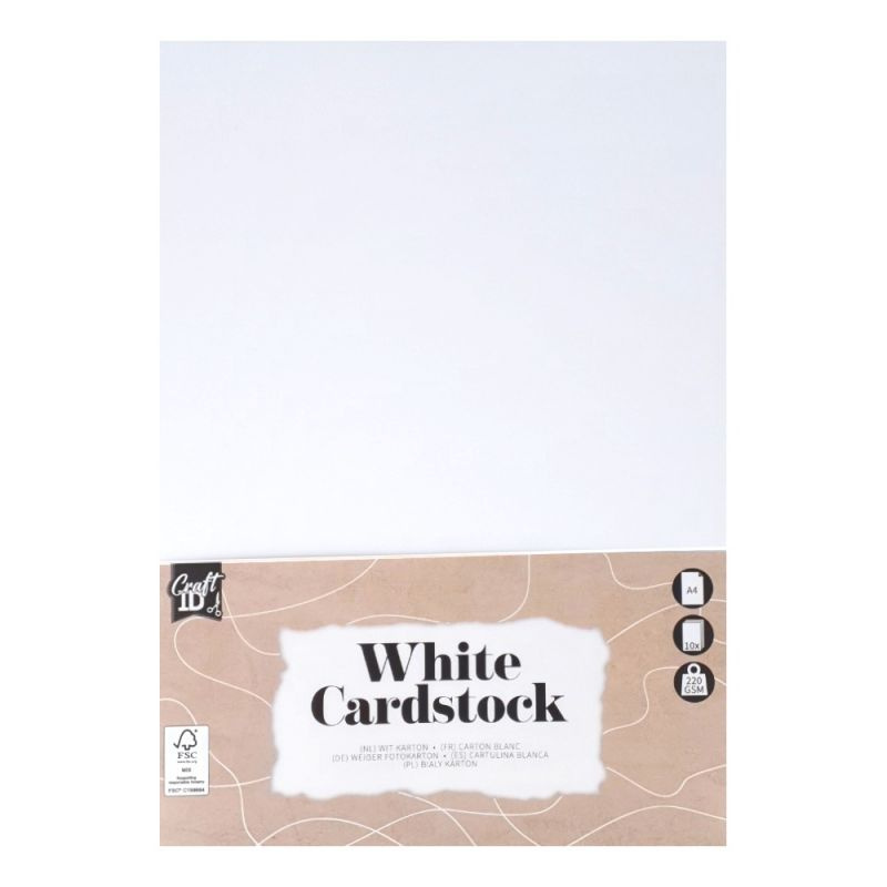 Barevné papíry čtvrtky A4 (10ks) 220g/m2 bílé