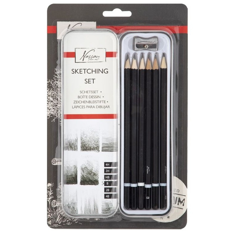 Sada grafitových tužek (6ks) + ořezávátko