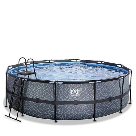 EXIT Frame Pool o450x122cm (12v Sand filter) – Stone Grey