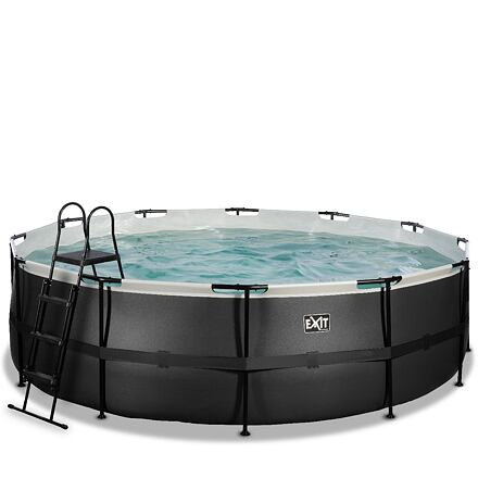 EXIT Frame Pool o488x122cm (12v Sand filter) – Black-Leather Style