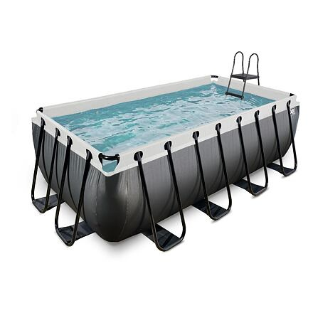 EXIT Frame Pool 4x2x1.22m (12v Cartridge filter) – Black-Leather Style