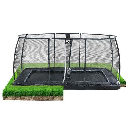 EXIT TOYS Dynamická přízemní trampolína 275 x 458 cm s ochrannou sítí - černá