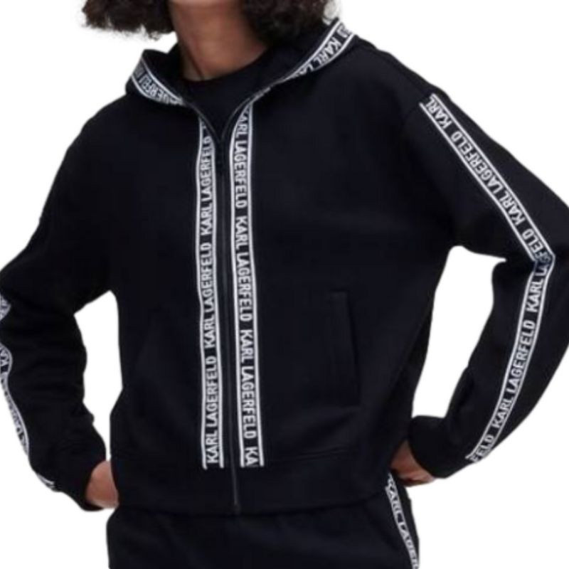 MIKINA S LOGEM KARL LAGERFELD ČERNÁ 220W1805 xs