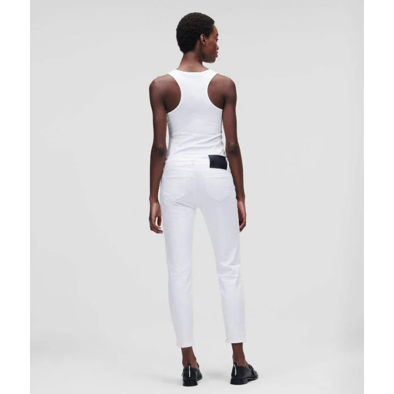 Karl Lagerfeld White Gf Denim Pants W 221W1101 Jeans 27