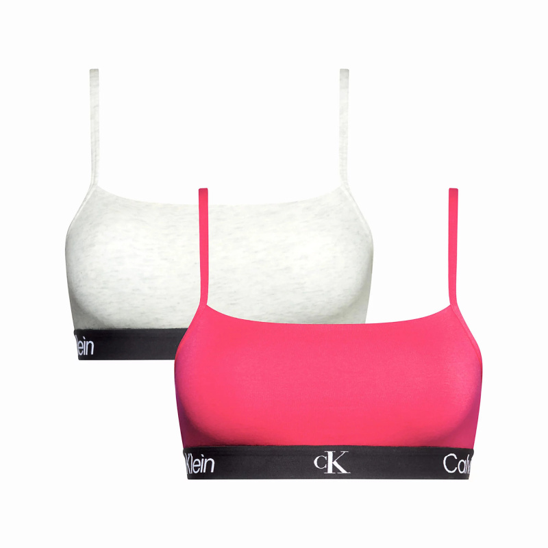 Dámská sportovní podprsenka 2Pack QF7215E-BNQ - Calvin Klein S