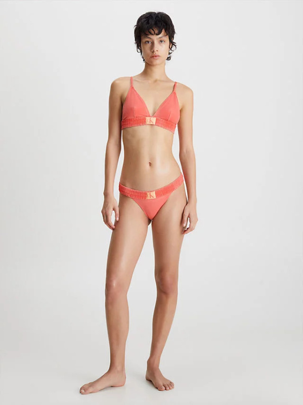 Dámský vrchní plavkový díl bikin KW0KW01974 SM9 korálová - Calvin Klein L
