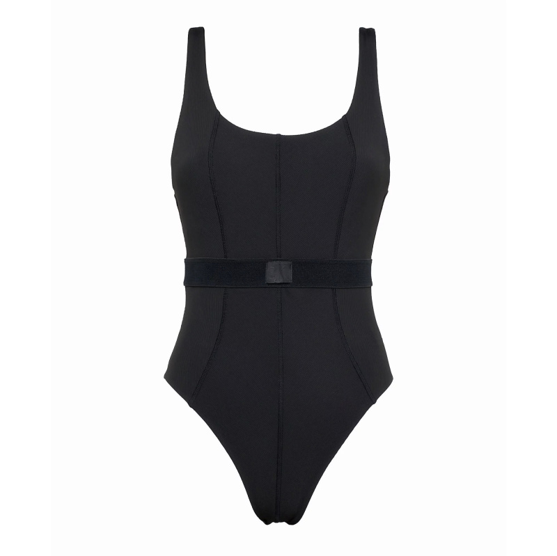 Dámské jednodílné plavky Monogram Rib KW0KW02151-BEH - Calvin Klein S