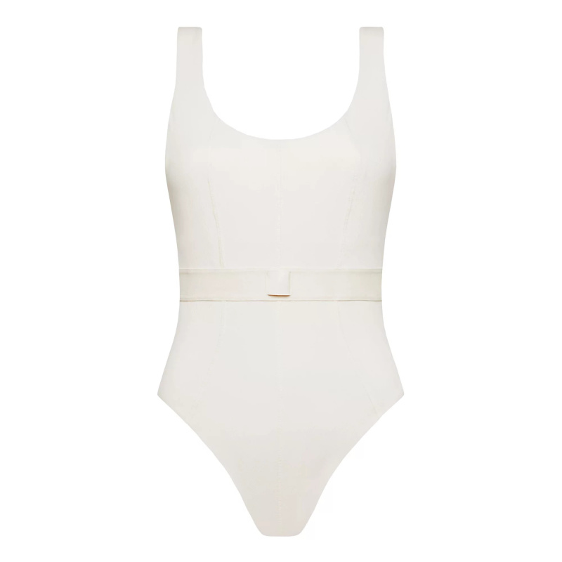 Dámské jednodílné plavky Monogram Rib KW0KW02151-PGA - Calvin Klein M