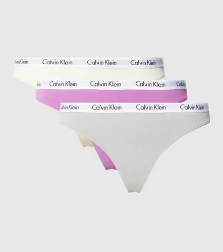 Dámské tanga 3pcs QD3587E CFU  Vícebarevná - Calvin Klein Mix barev XS