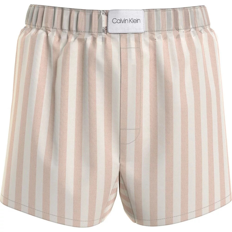 Dámské pyžamové šortky QS6892E FRN proužky - Calvin Klein M