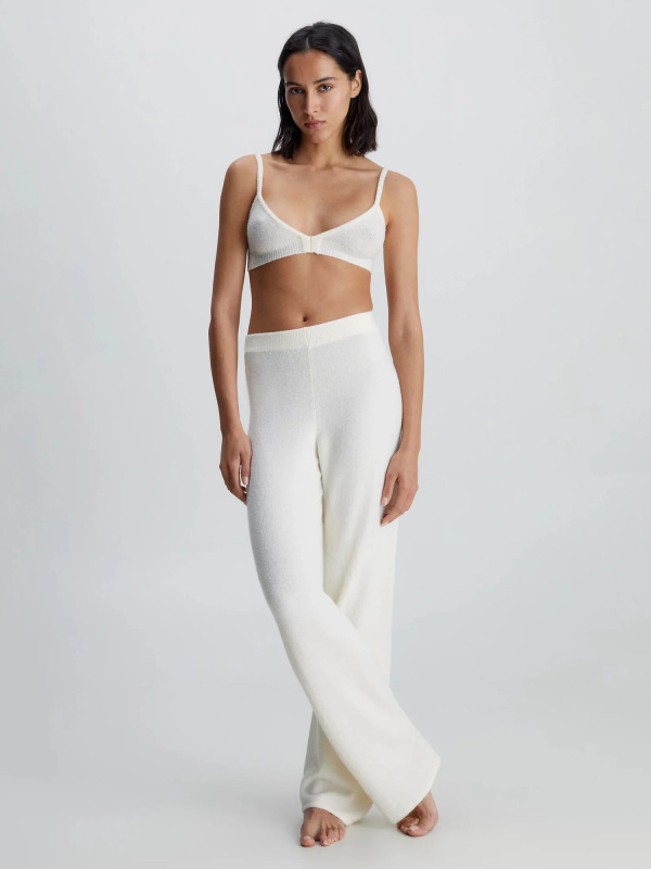 Dámské kalhoty 000QS7058E 101 ecru - Calvin Klein M