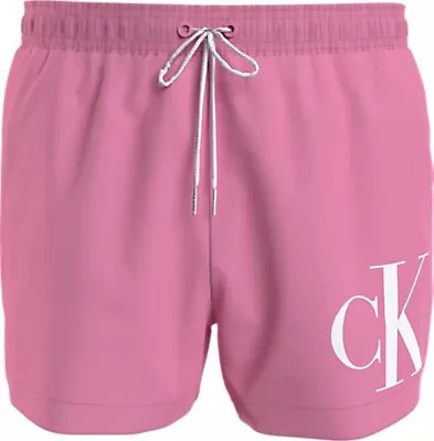 Pánské plavky SHORT DRAWSTRING KM0KM00967 TFZ růžové - Calvin Klein L