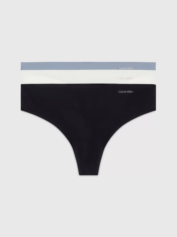 Dámská tanga 3Pack 000QD3558E NP0 vícebarevné - Calvin Klein S