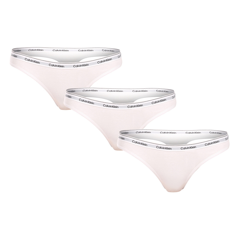 3PACK dámská tanga Calvin Klein bílá (QD5209E-100) XXL