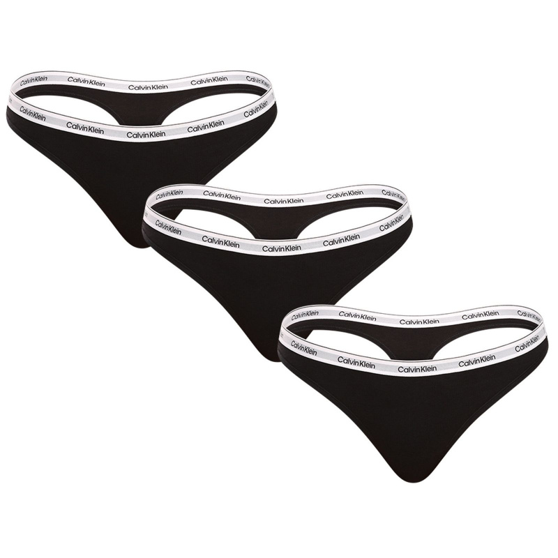 3PACK dámská tanga Calvin Klein černé (QD5209E-UB1) S