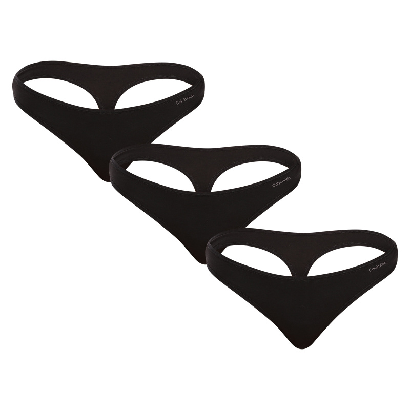 3PACK dámská tanga Calvin Klein černá (QD5217E-UB1) XS
